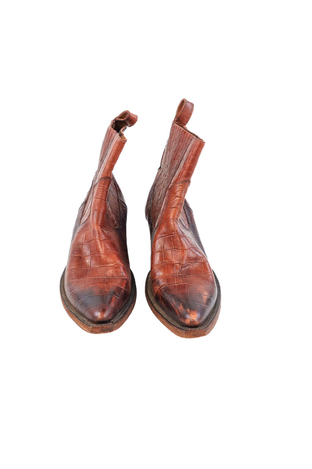 Frye brown short leather booties (8.5; retail $298)