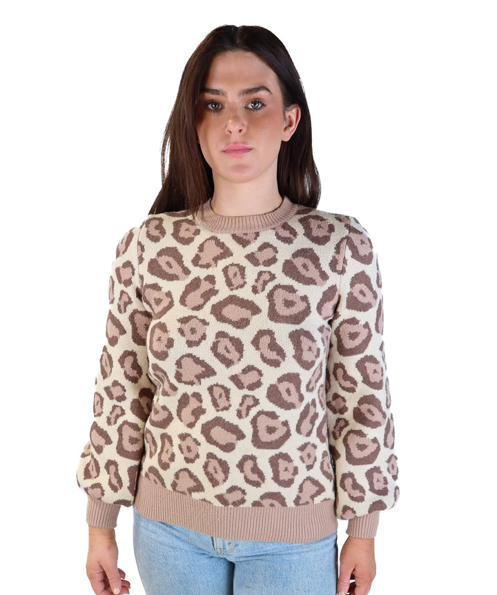 Majorelle neutral leopard sweater (xs)