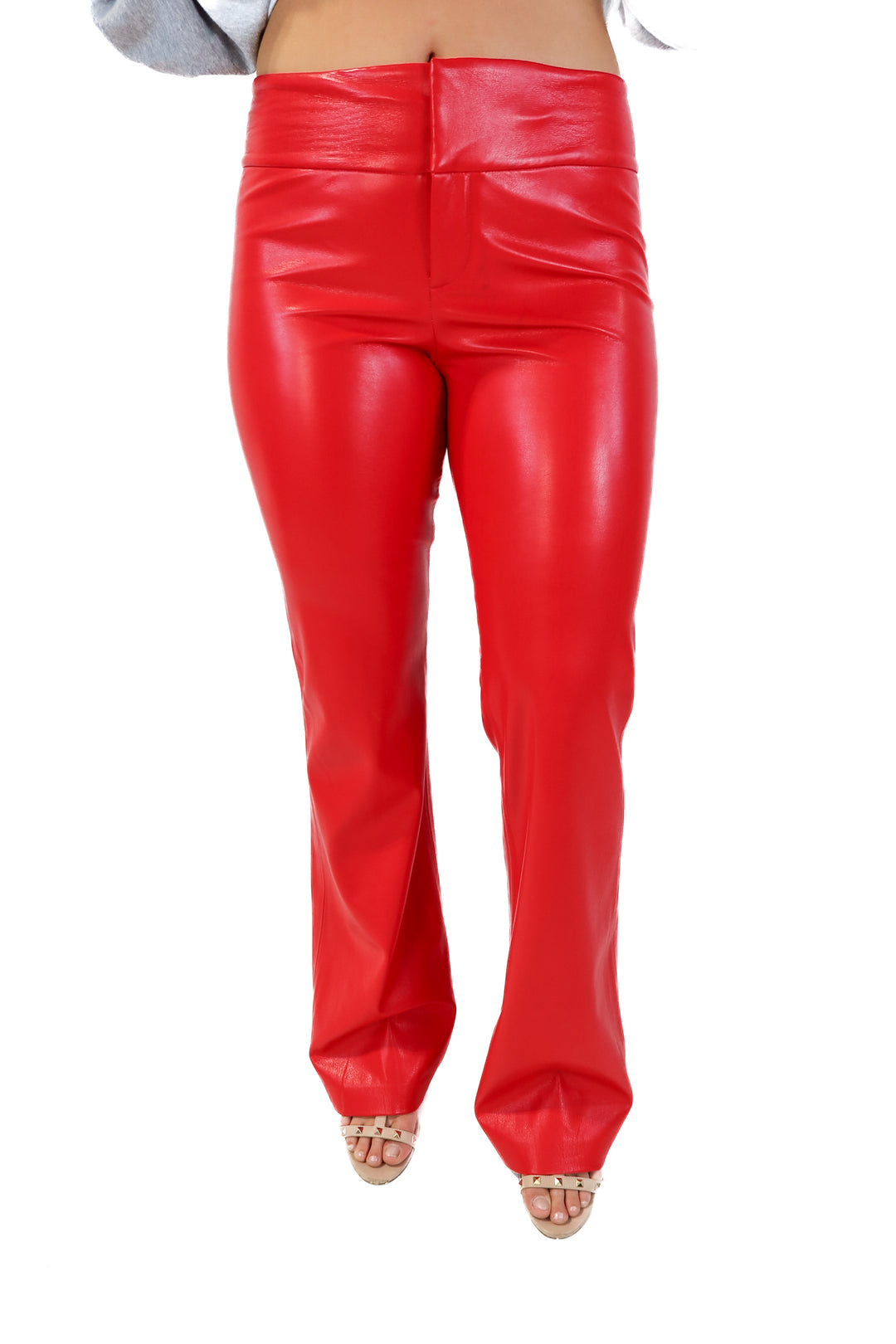 Alice & Olivia red faux leather pants NWT (10; retails for $295)