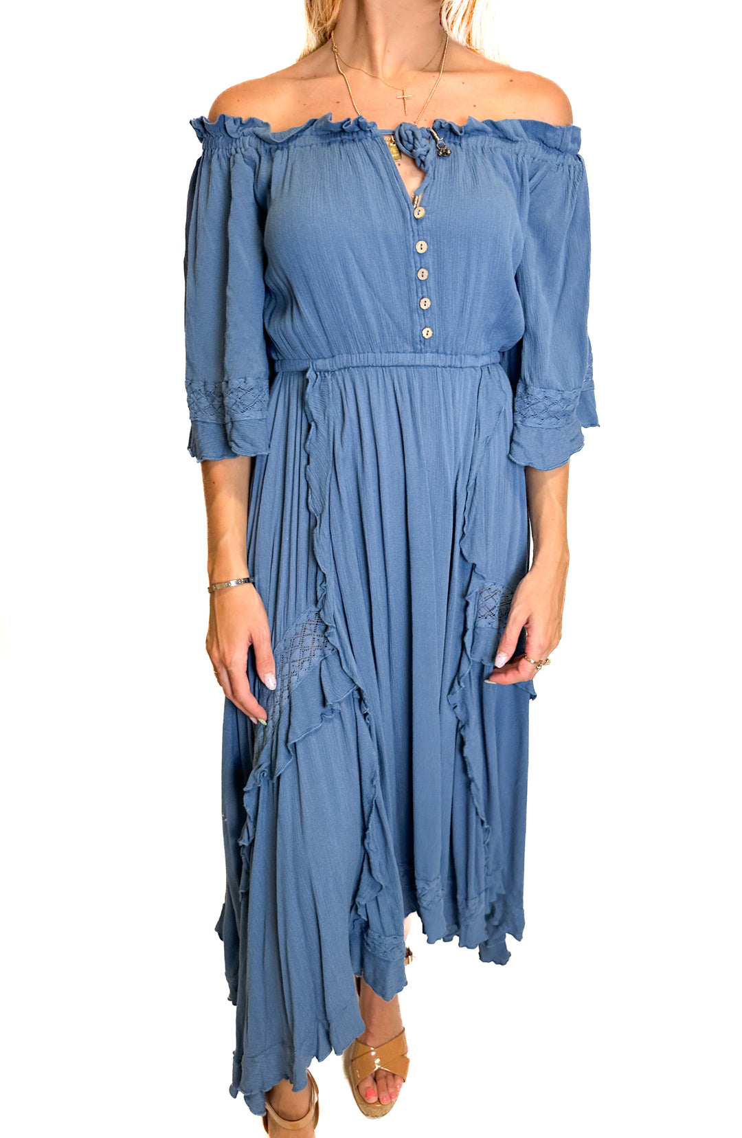 We the Free Blue Boho Midi Dress NWT (S)
