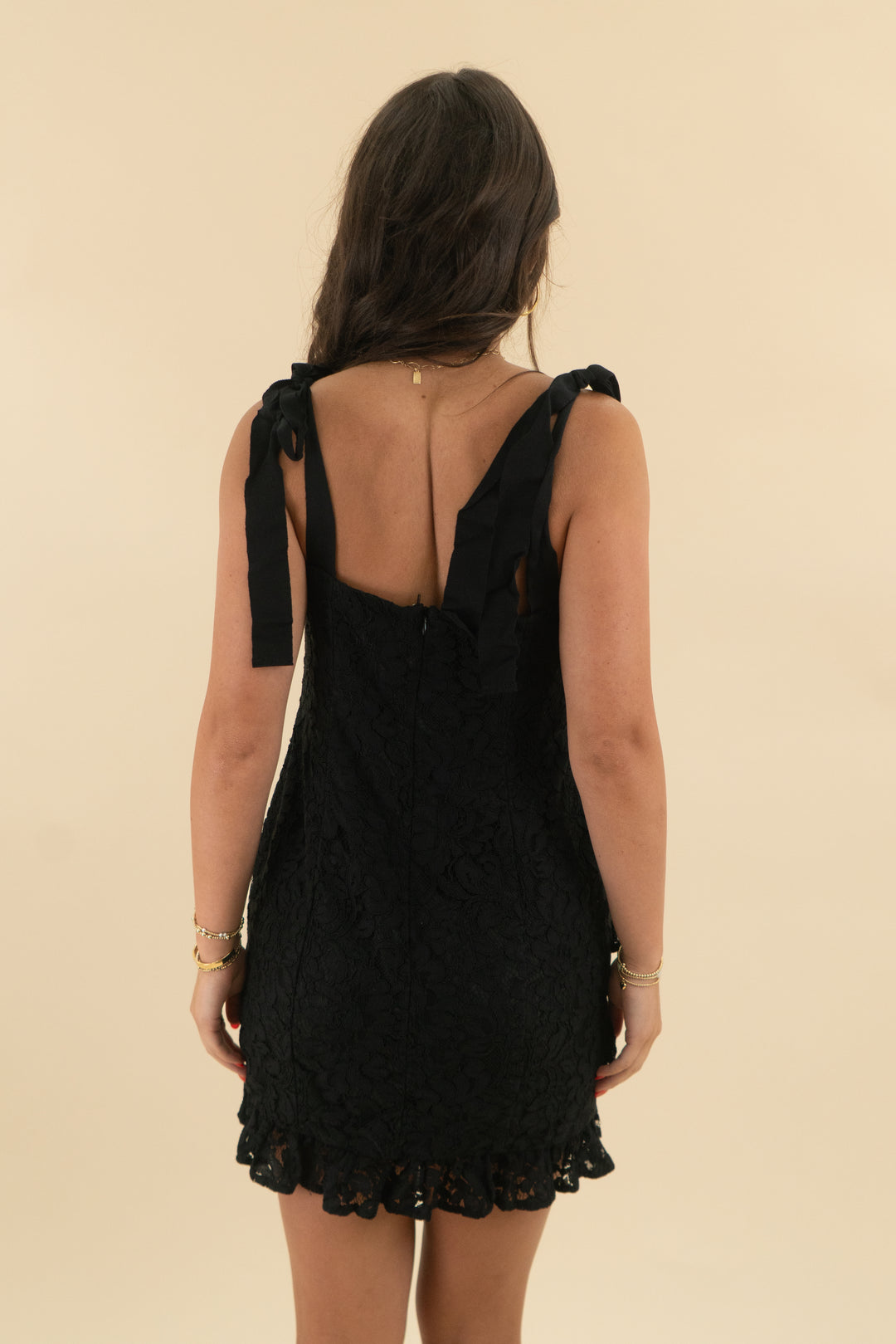 lovers and friends black lace sleeveless mini dress (m; retail $178)