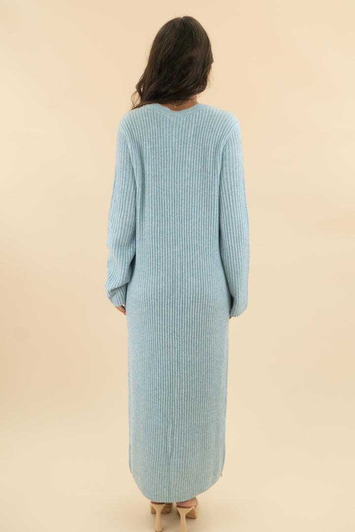 abercrombie & fitch light blue button up maxi dress (m; retail $130)