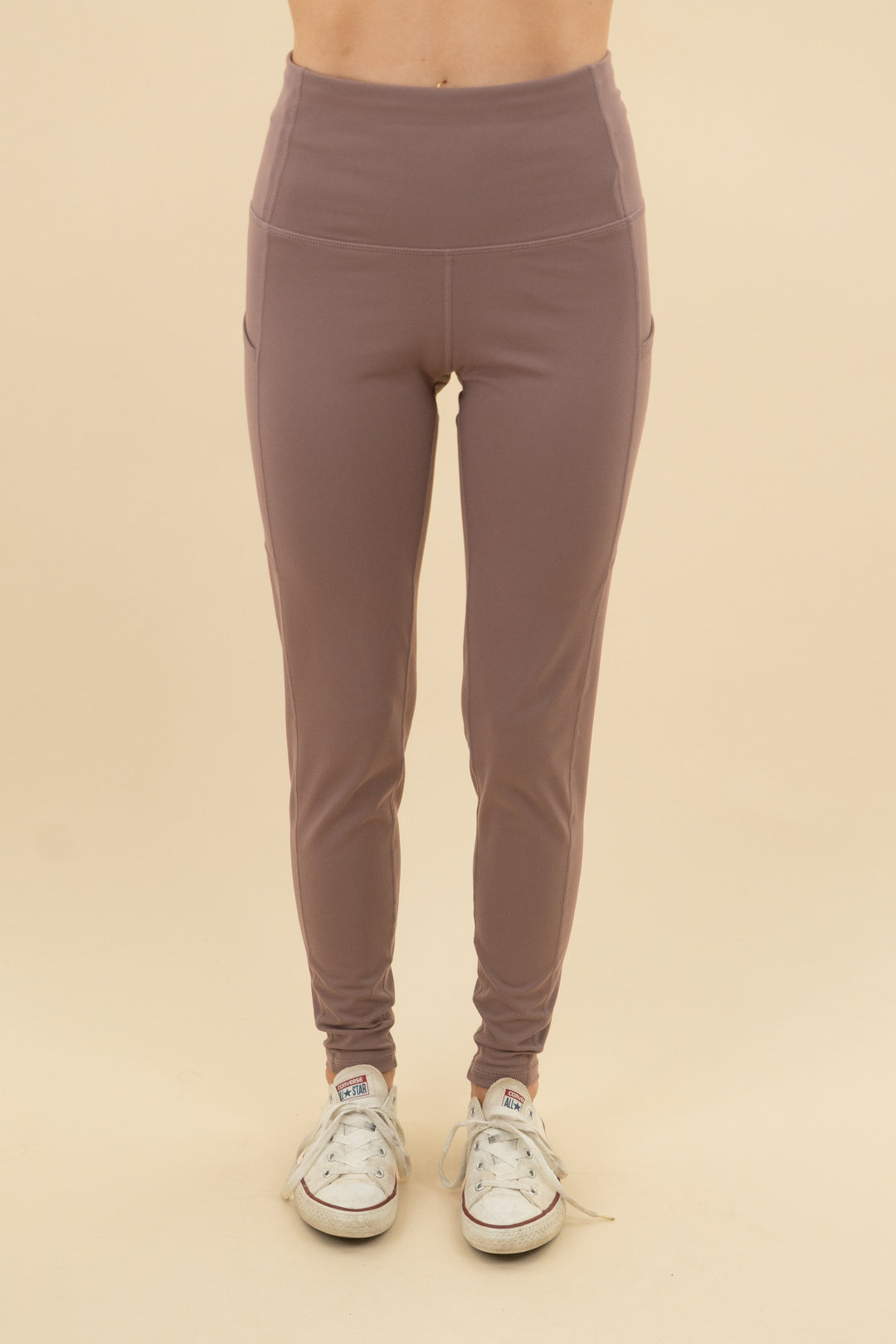 the gym people brown purple leggings nwt (m; retail $25)