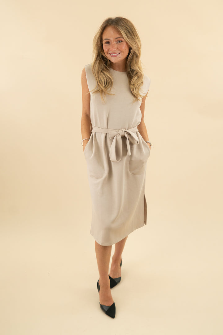 15. spanx tahini aire sleeveless tank dress nwt (s; retail $148)