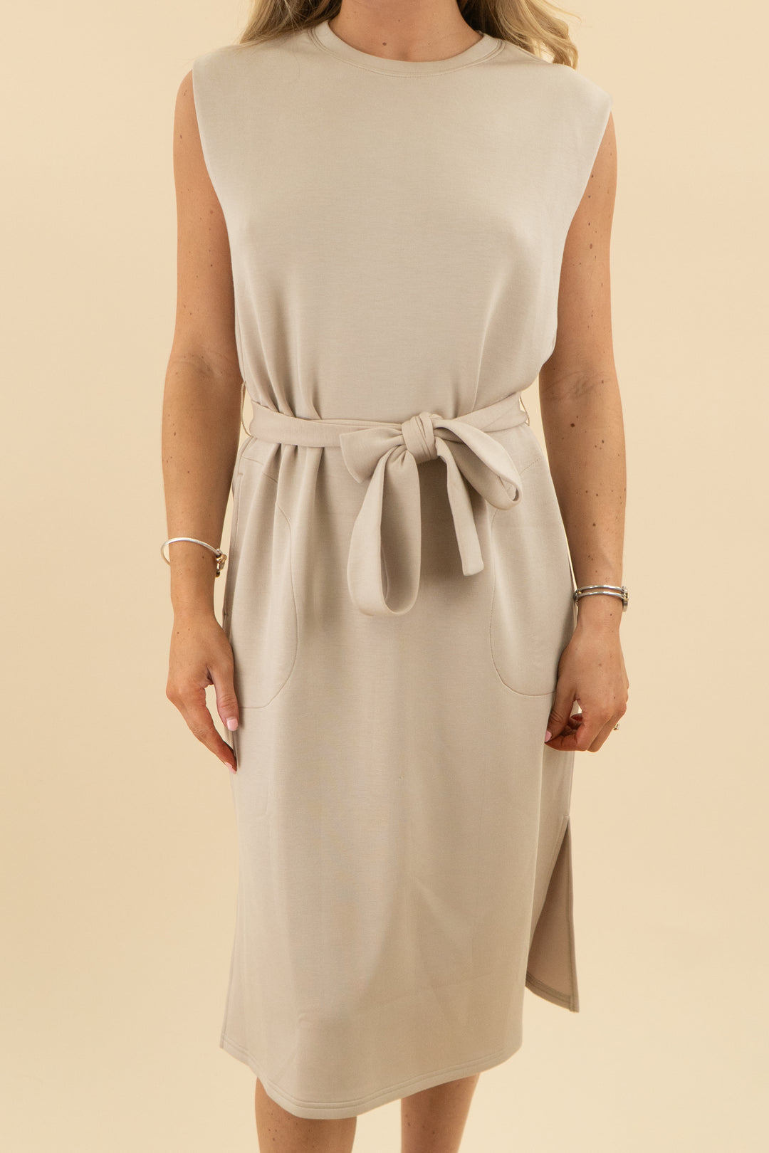 15. spanx tahini aire sleeveless tank dress nwt (s; retail $148)