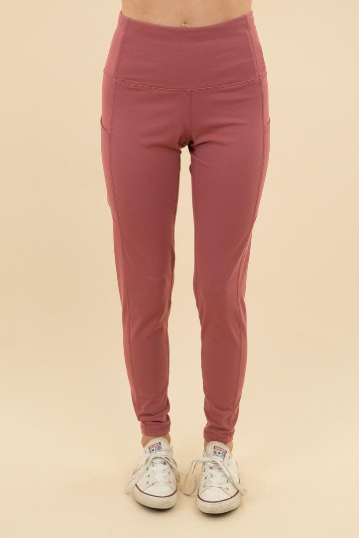 the gym people rose red leggings nwt (m; retail $25)