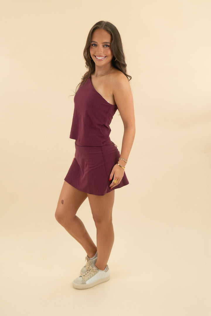 spanx plum asymmetrical athletic tank nwt (m; retail $68)
