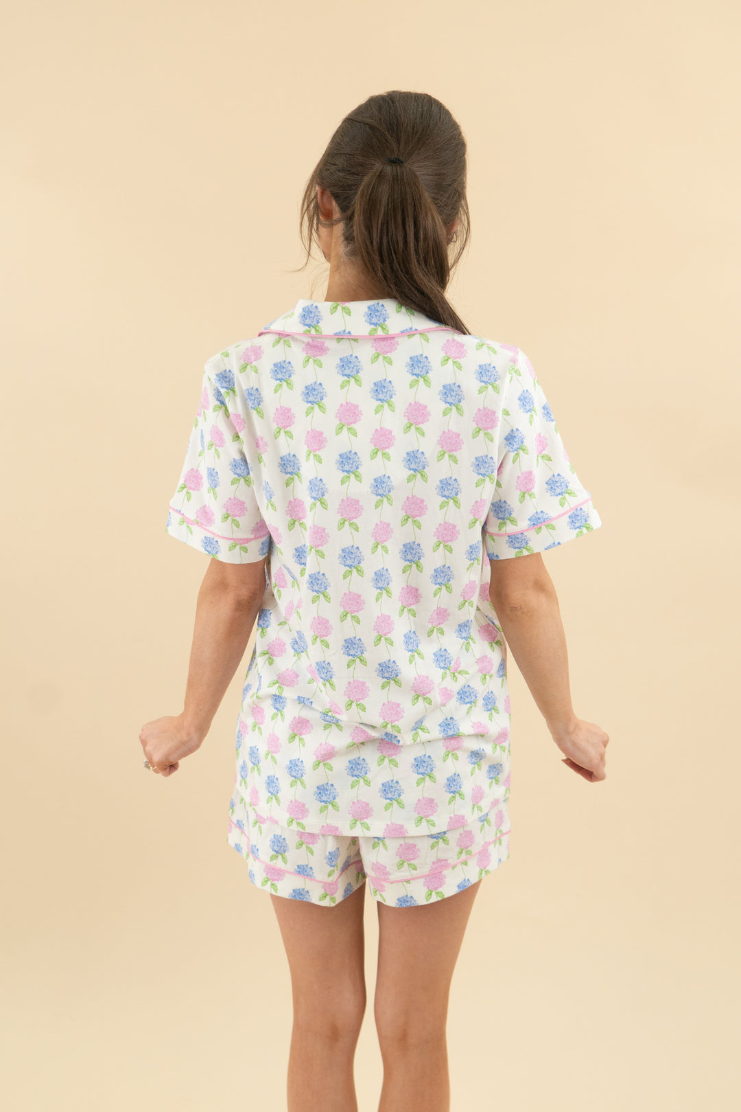 bedhead pjs pink blue hydrangea pj set nwt (s; retail $98)