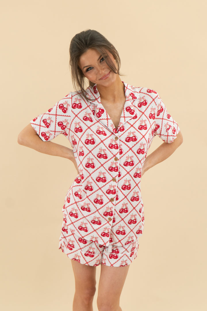 Posh Peanut Cherry Pajama set nwt (m; retail $86)