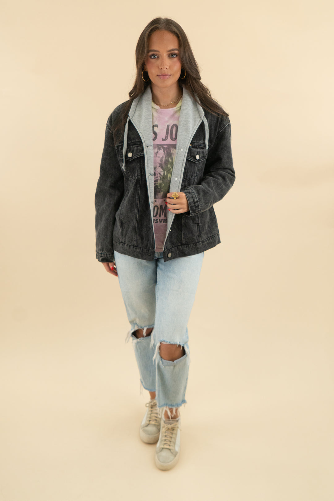 Detre black denim jacket (m; retail $120)