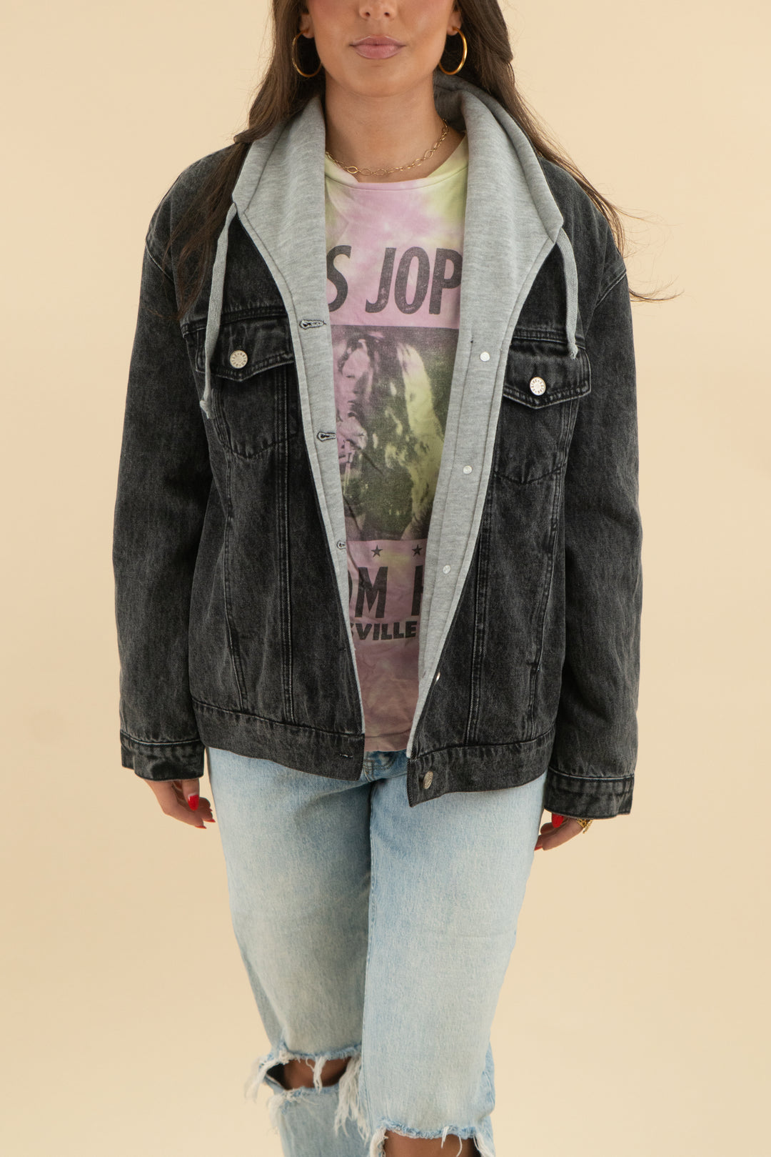 Detre black denim jacket (m; retail $120)