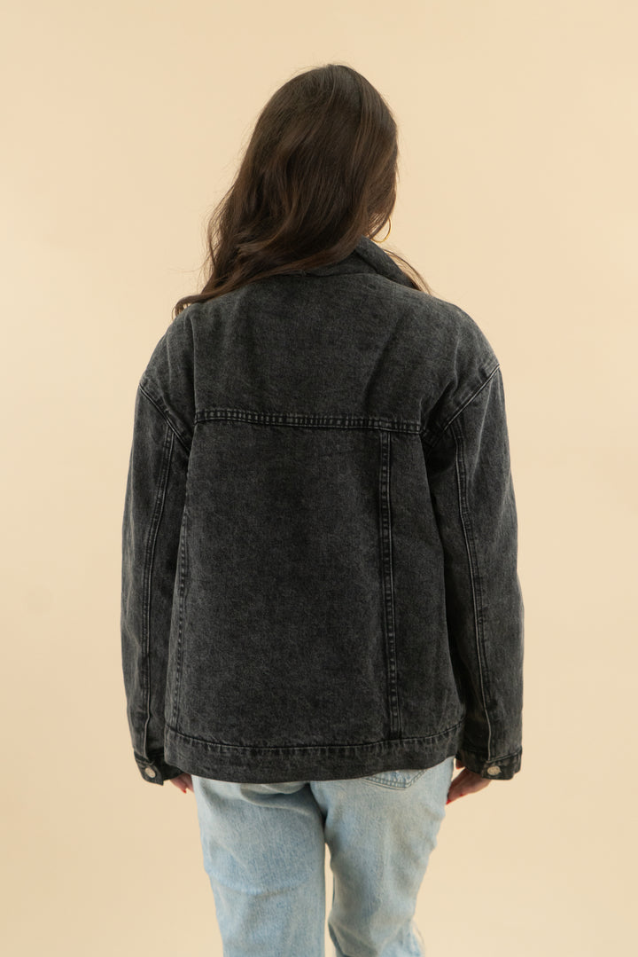 Detre black denim jacket (m; retail $120)