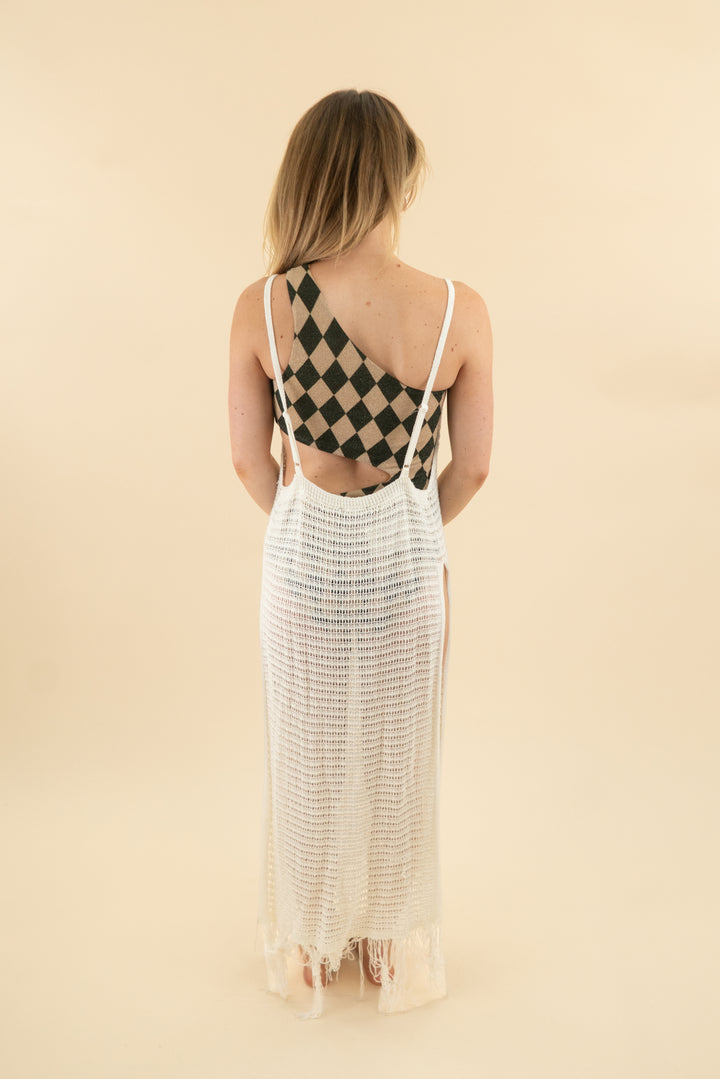 fore white knit dress cover up (s; retail $56)