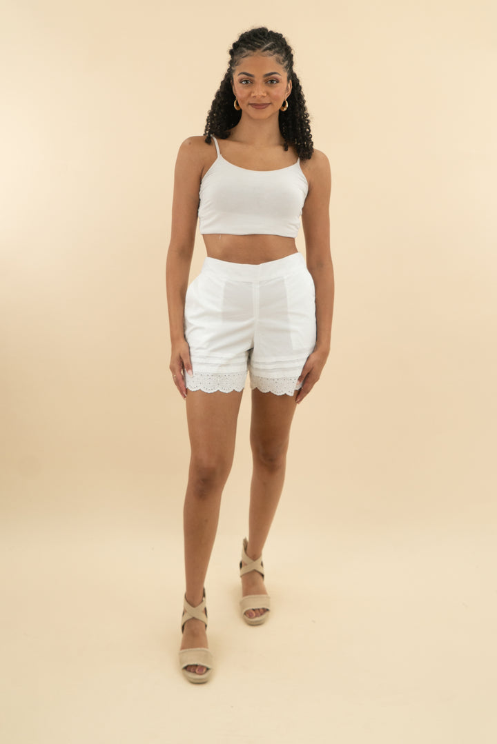 talbots white lace shorts (s; retail $78)