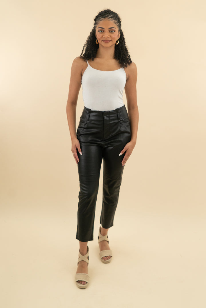bisouxx black vegan leather pant (m; retail $100)