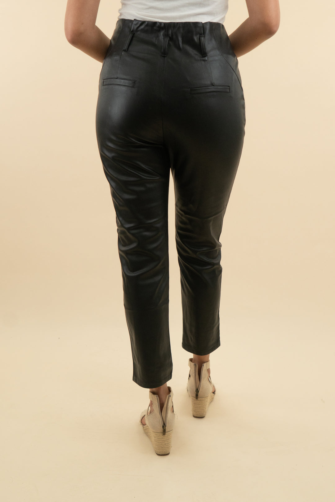 bisouxx black vegan leather pant (m; retail $100)
