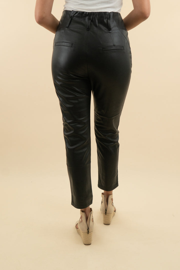 bisouxx black vegan leather pant (m; retail $100)