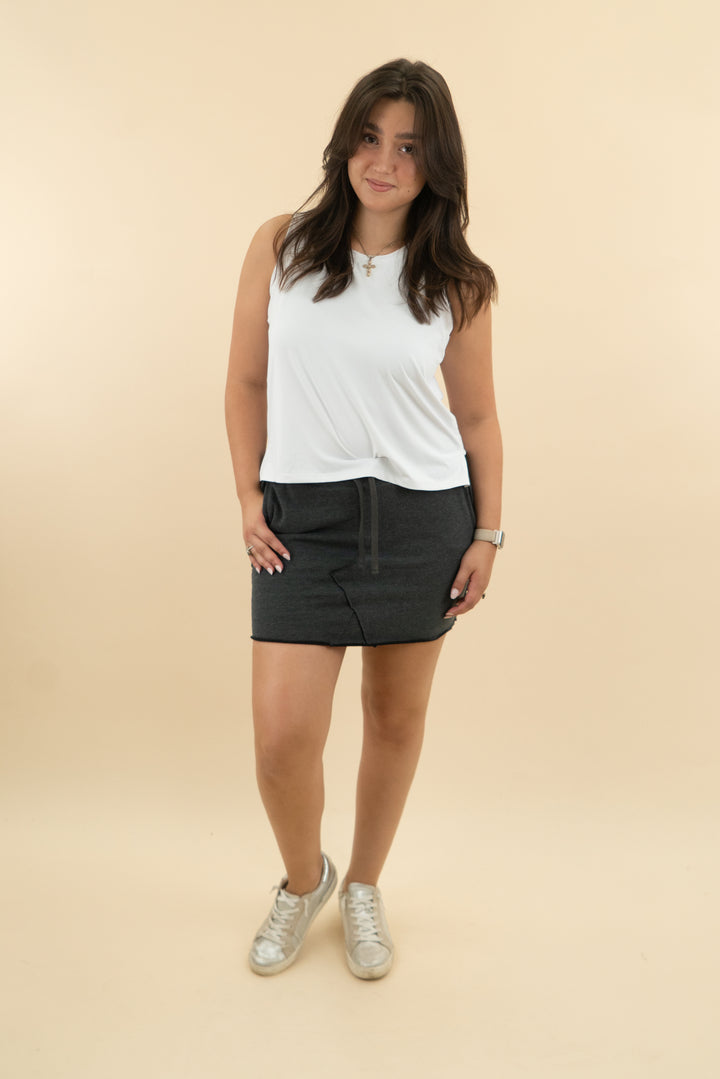 atm dark grey lounge skirt (l: retail $120)