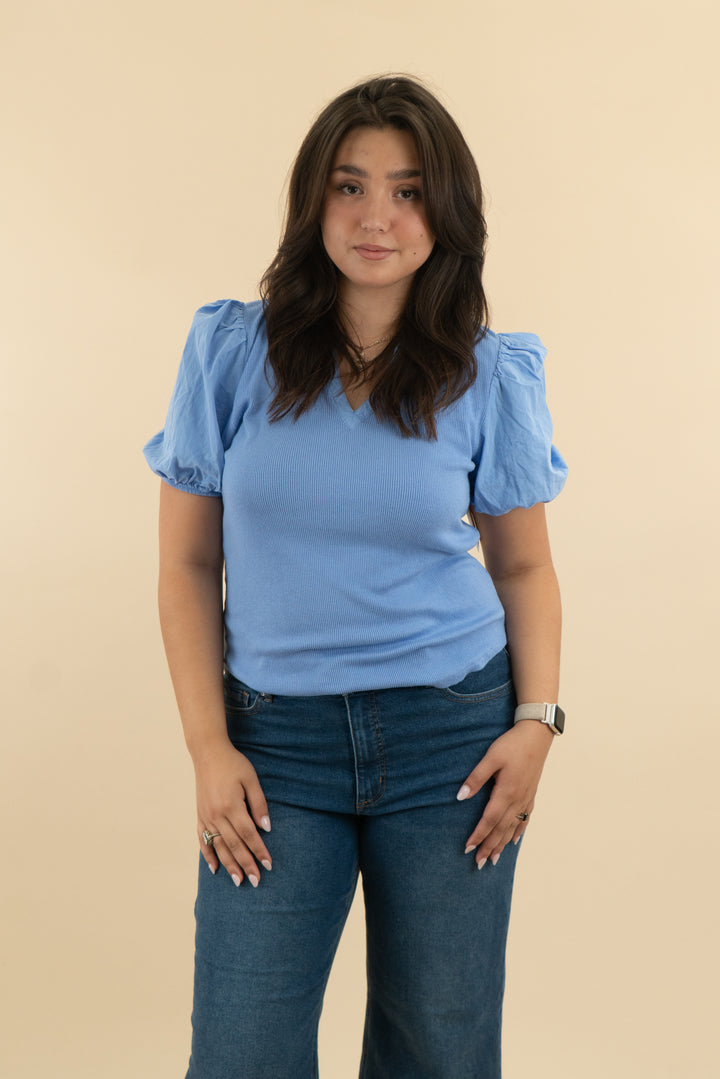 nine west periwinkle v neck top (xl; retail $48