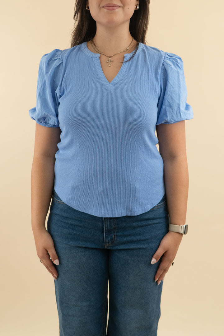 nine west periwinkle v neck top (xl; retail $48