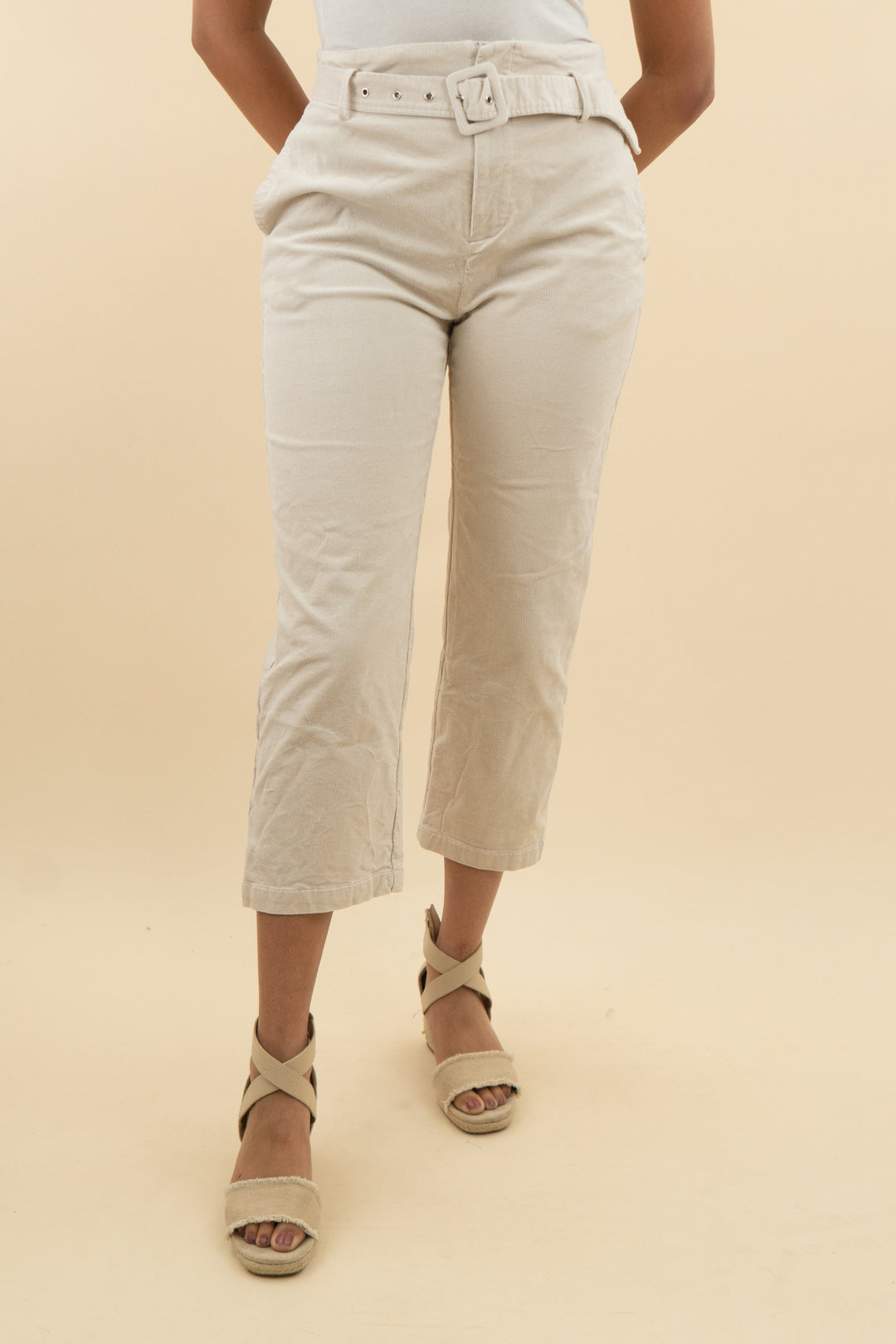 skies are blue cream cordouroy wide leg pant (m; retail $40)