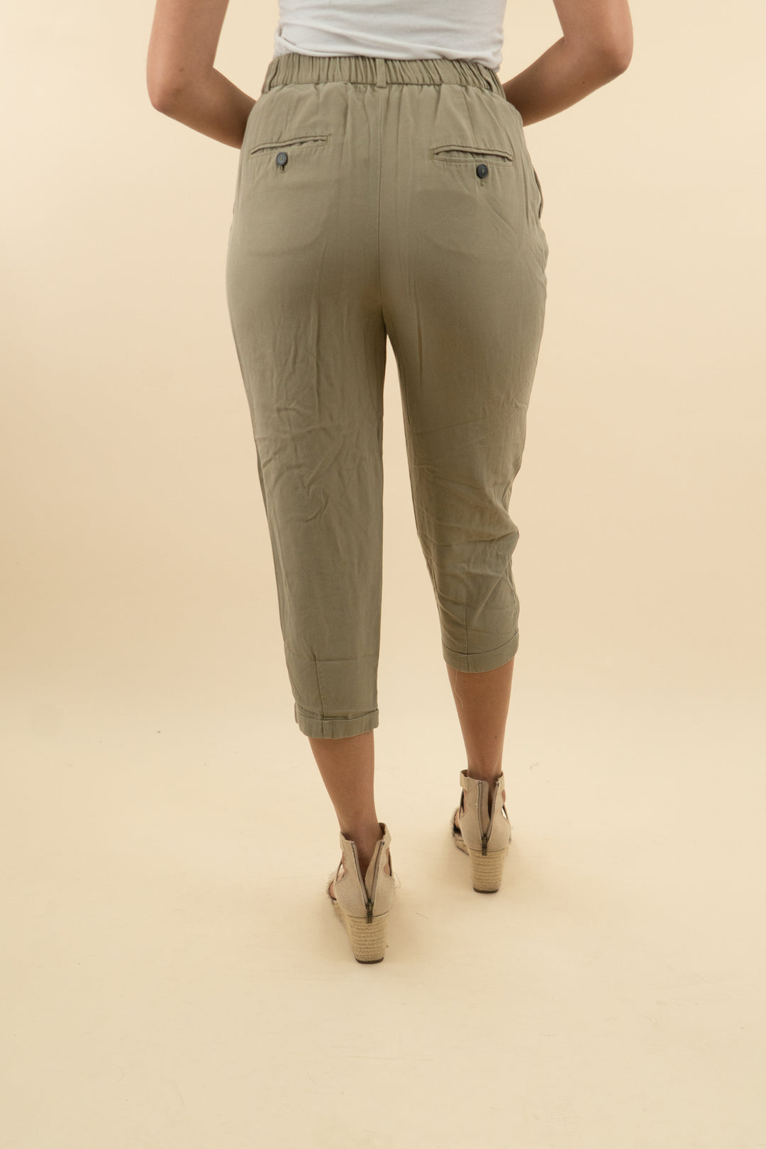 zara khaki green trousers (m; retail $69.90)