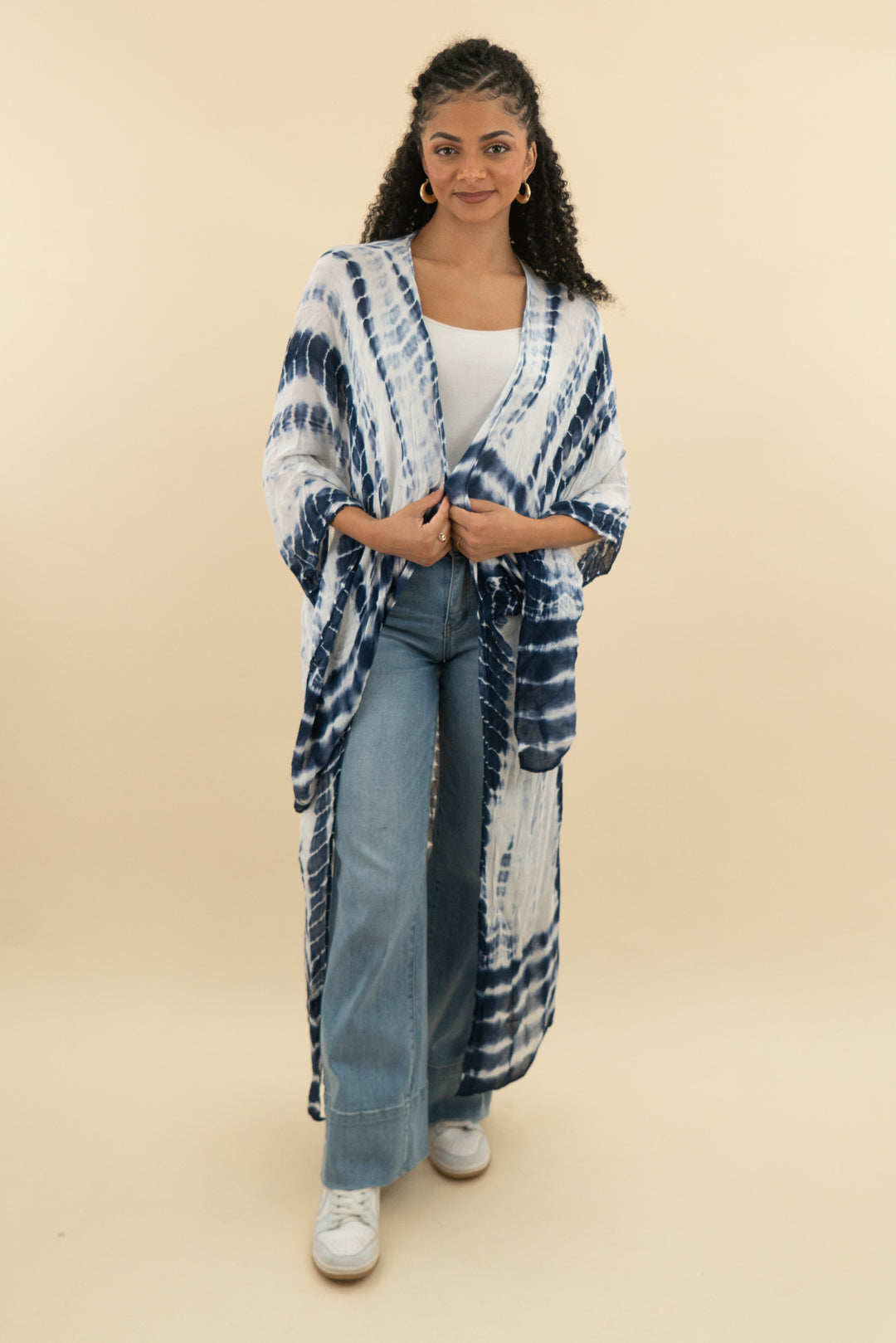 love stitch blue tie dye kimono top (os; retail $64)