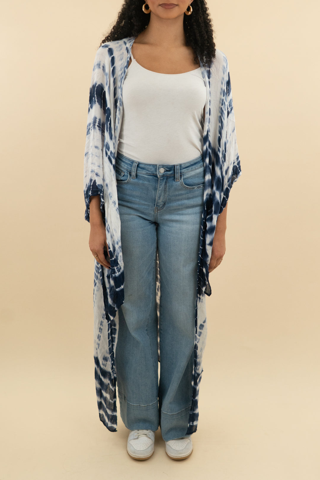 love stitch blue tie dye kimono top (os; retail $64)