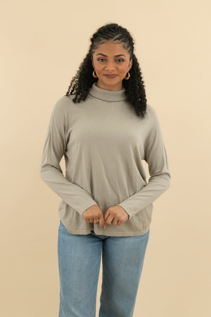 j.jill beige turtleneck sweater (l; retail $79)