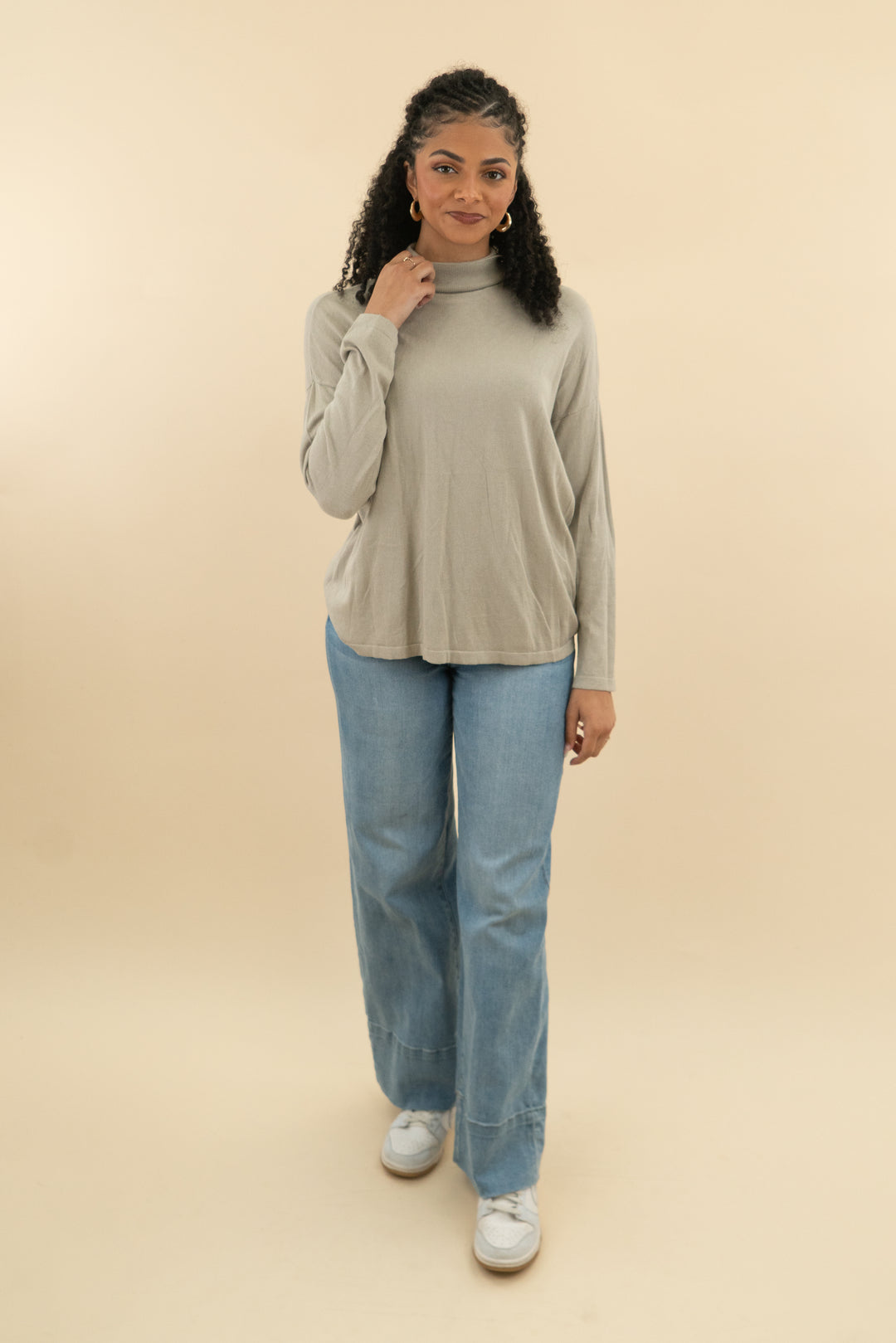 j.jill beige turtleneck sweater (l; retail $79)