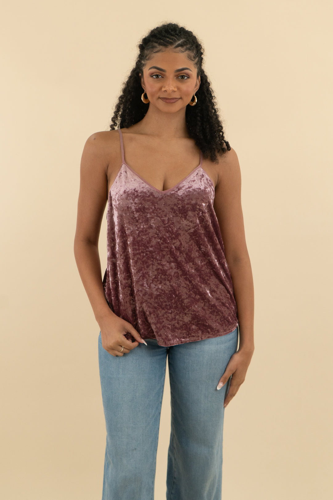dance & marvel mauve velvet tank (l; retail $45)