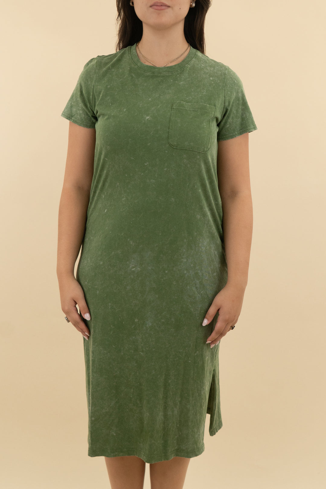 time and tru olive green t shirt maxi dress (l; retail $25)