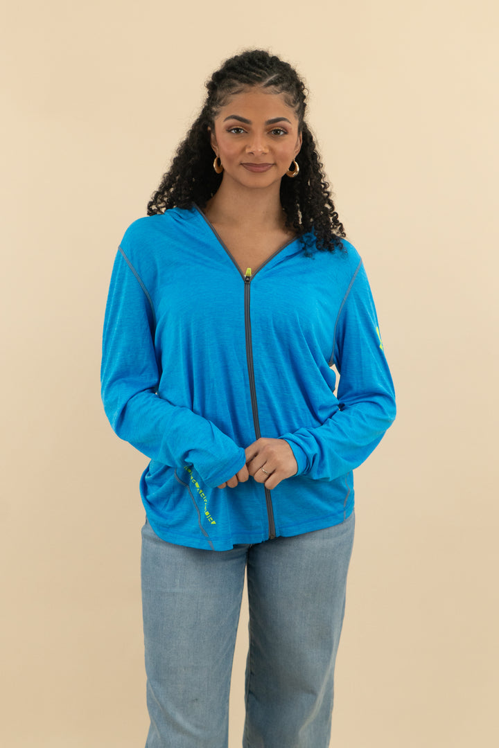 under armour blue hooded zip jacket (m; retail $74)
