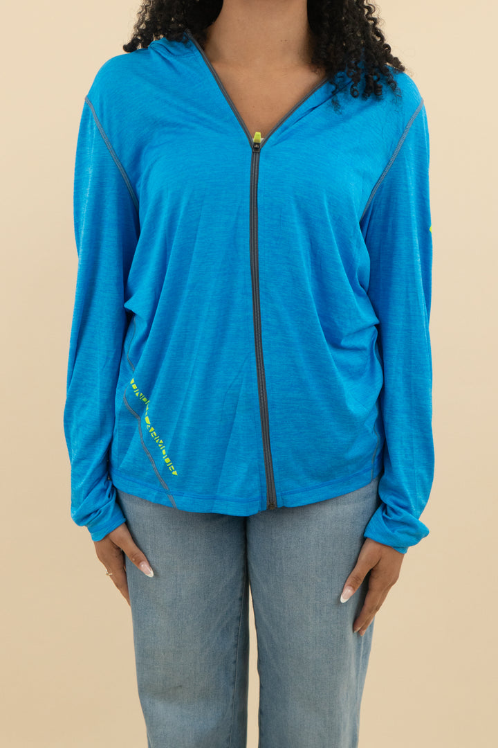 under armour blue hooded zip jacket (m; retail $74)