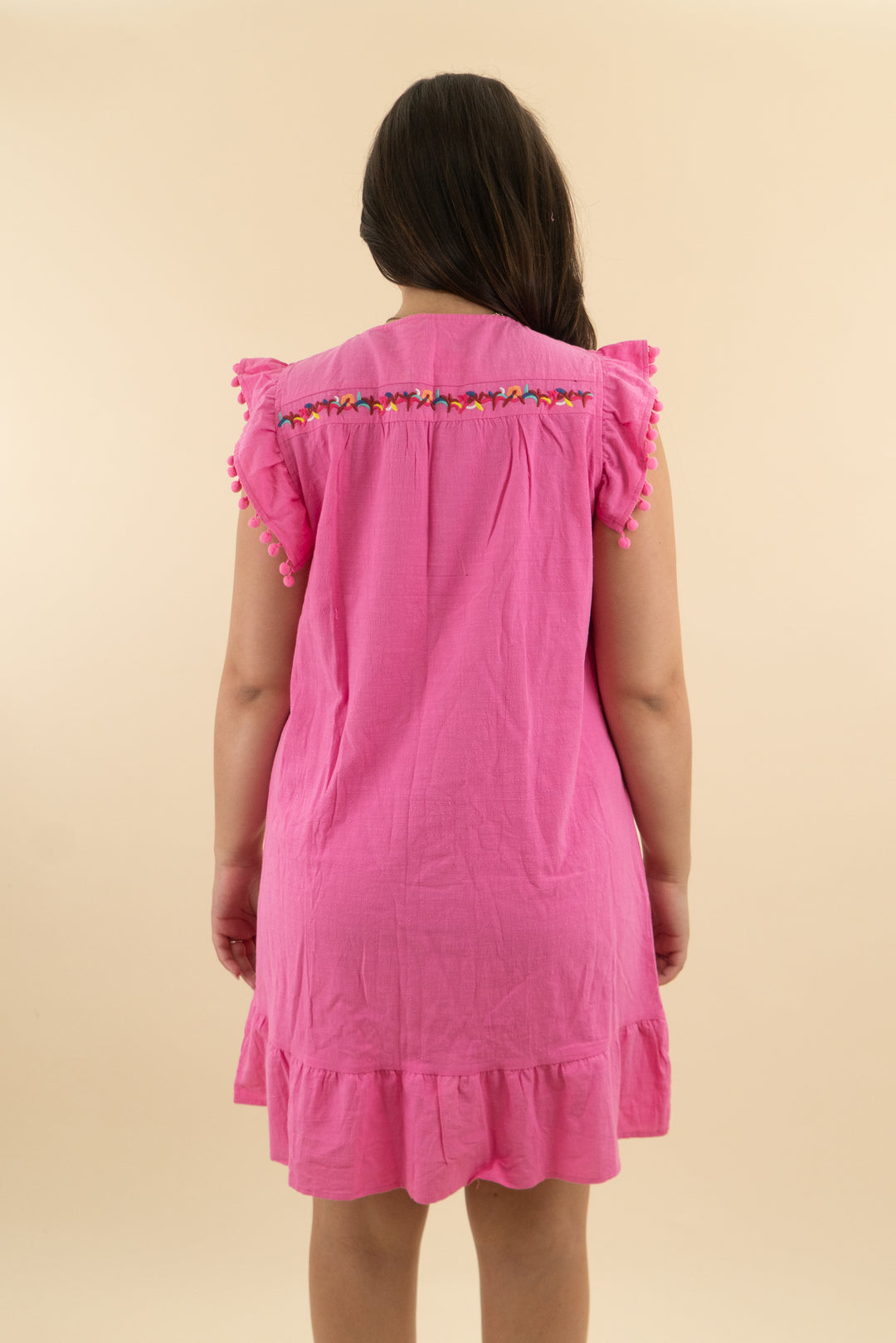 kirundo pink embroidered mini dress NWT (xl; retail $55)