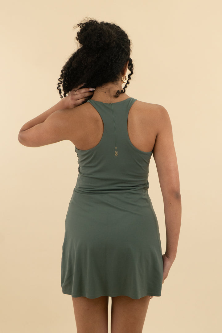rhone army green athletic dress (m; retail $118)