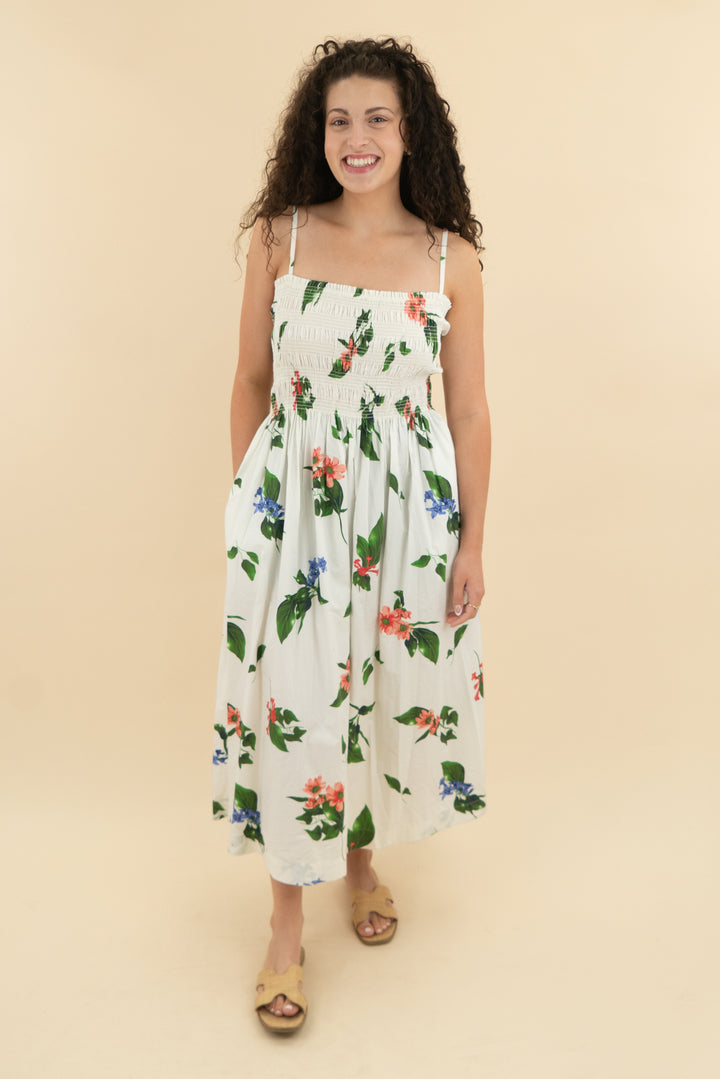 scoop white floral maxi dress NWT (m; retail $30)