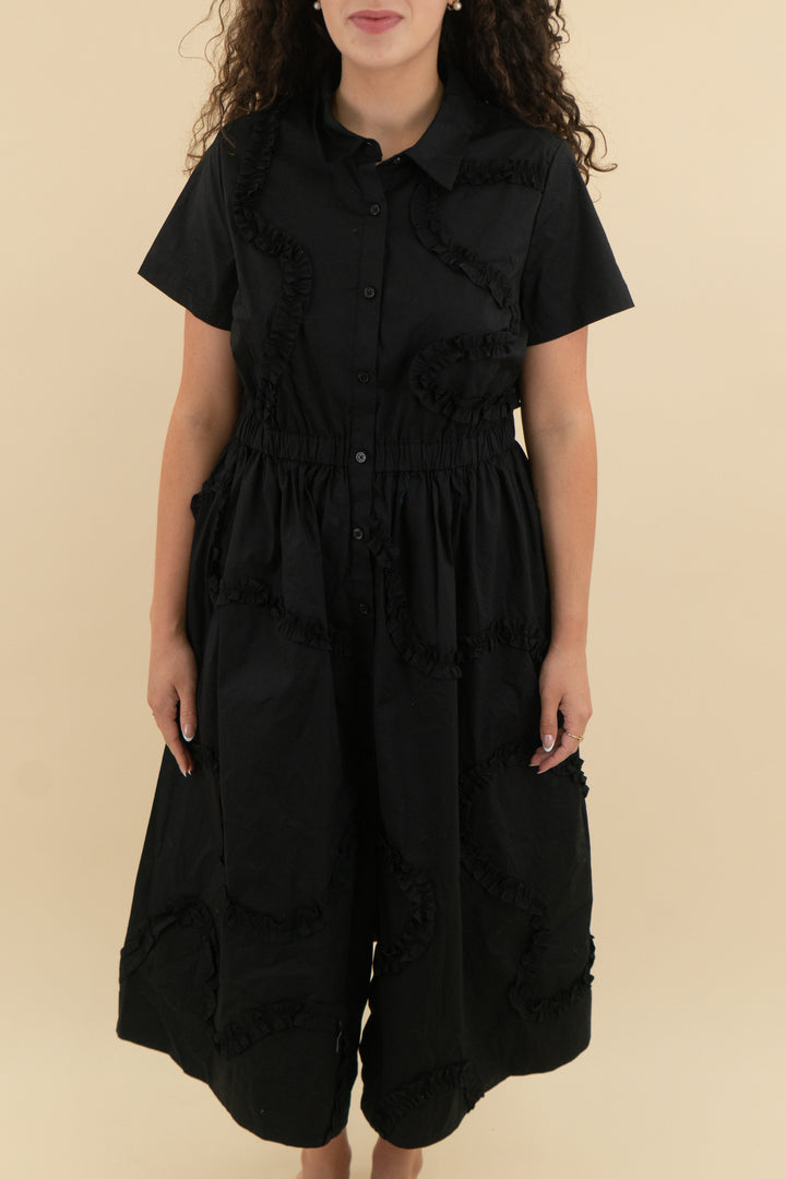 kate spade x target black textured button up maxi dress nwt (m; retail $48)