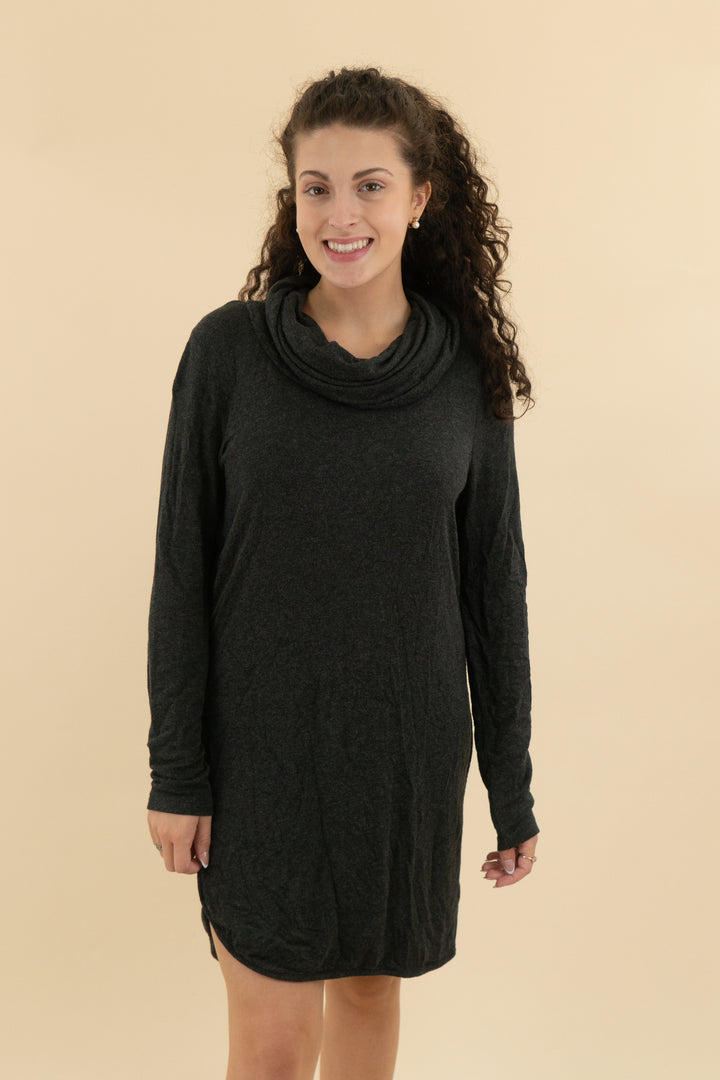 Lou & Grey Charcoal Funnel Neck Sweater dress(m; retail $74)