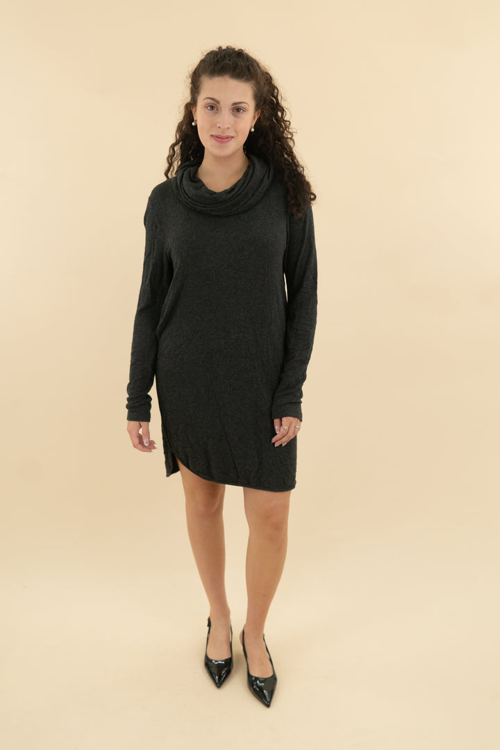 Lou & Grey Charcoal Funnel Neck Sweater dress(m; retail $74)