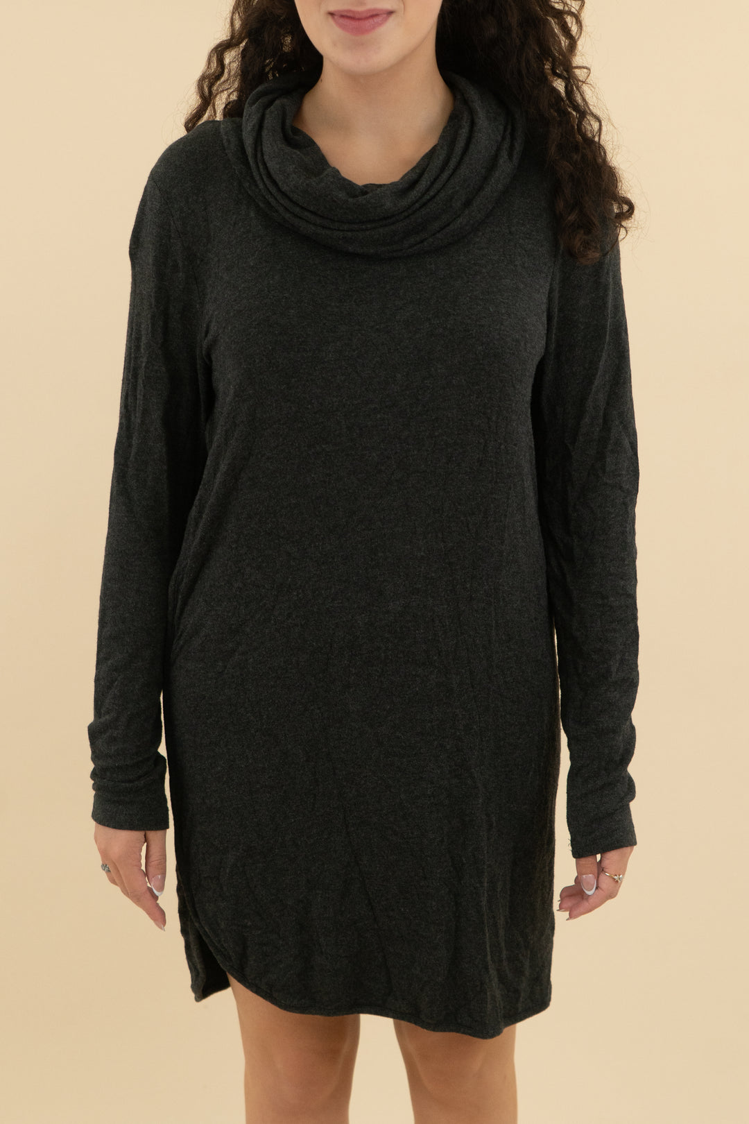 Lou & Grey Charcoal Funnel Neck Sweater dress(m; retail $74)