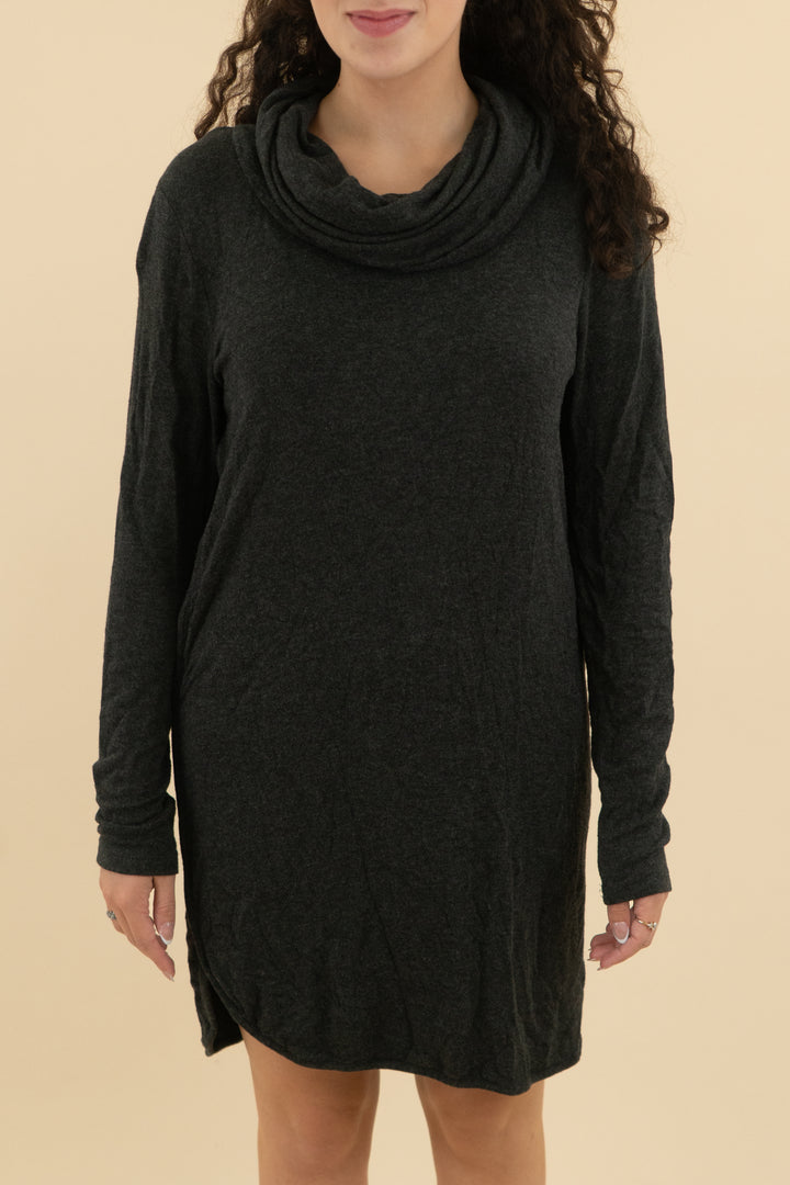 Lou & Grey Charcoal Funnel Neck Sweater dress(m; retail $74)