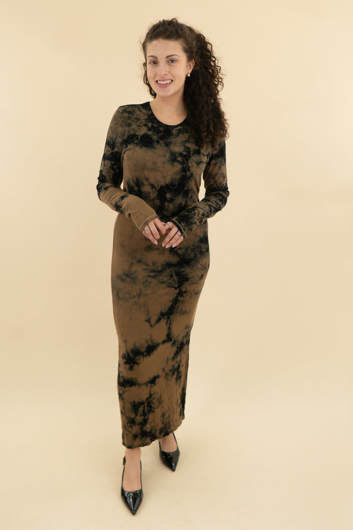 Electric Rose Brown & Black Tie Dye Maxi Dress (l; retail $195)