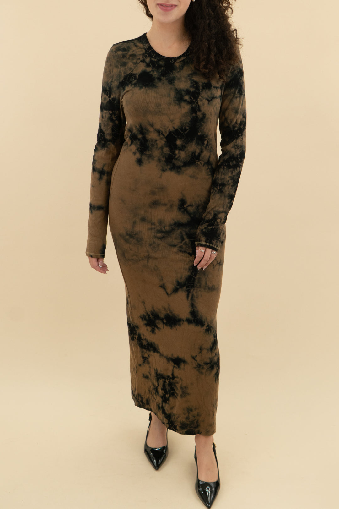 Electric Rose Brown & Black Tie Dye Maxi Dress (l; retail $195)