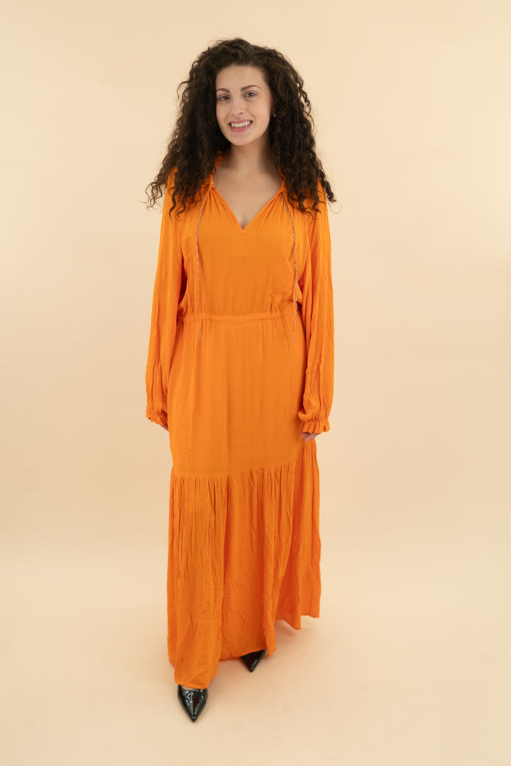 DX Collection Orange Maxi Dress (m; retail $175)