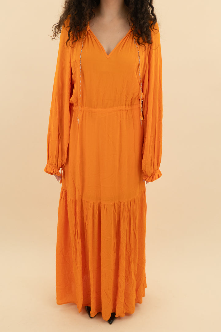 DX Collection Orange Maxi Dress (m; retail $175)