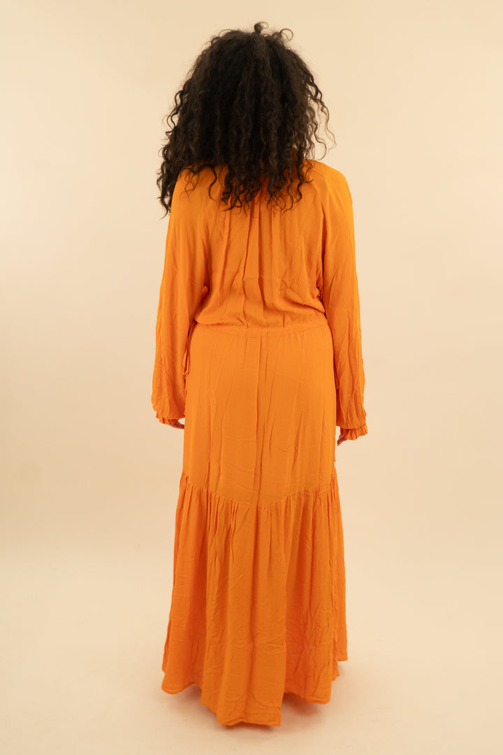 DX Collection Orange Maxi Dress (m; retail $175)
