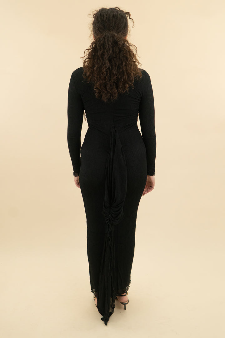Jluxlabel black lace Maxi Long Sleeve nwt (m; retail $298)