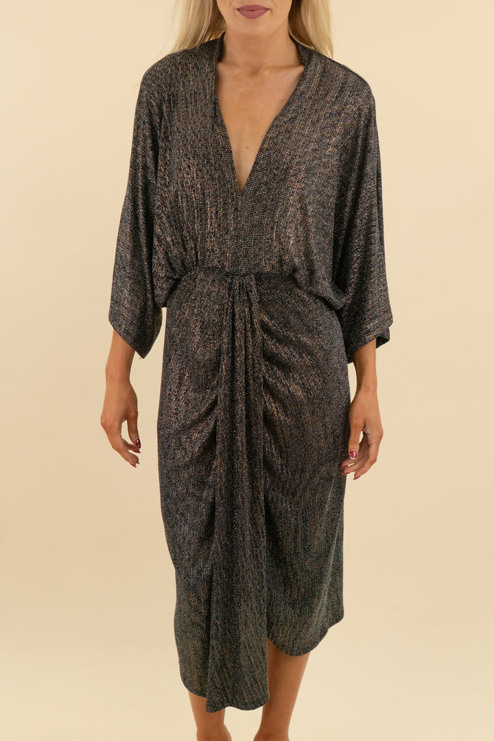 Vici Black Shimmer Midi Dress (l; retail $88)