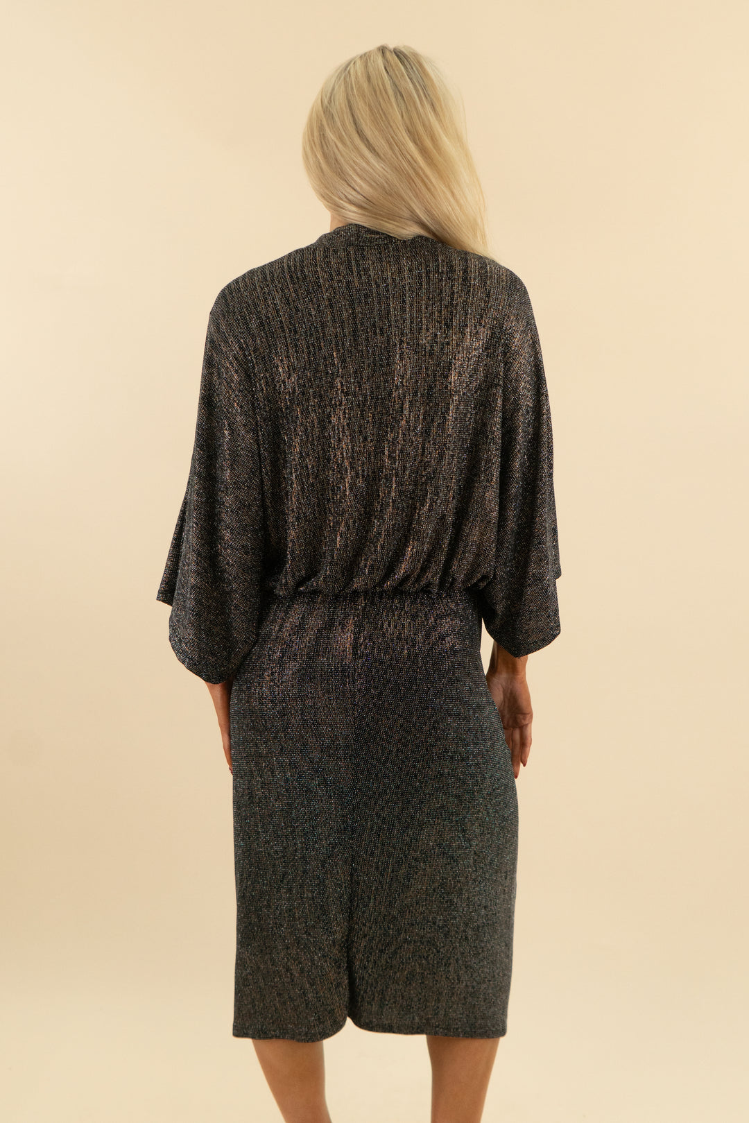 Vici Black Shimmer Midi Dress (l; retail $88)
